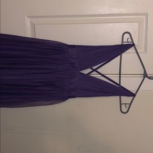 Double sided slit purple mesh dress